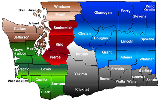Washington County map depicting RAP Regions
