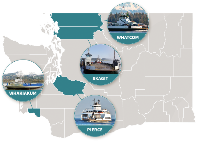 County Ferry System Map